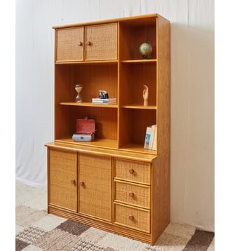 Living en rotin Gilbert N°1466- Produit chiné - Debongout - Bois clair