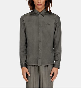 Chemise en viscose fluide traitée - Diesel - Gris foncé