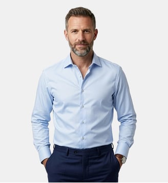 Chemise ciel pointe diamantée Fancy coupe droite Atelier Privé