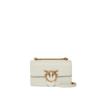 Petit sac à épaule love bag one simply - Pinko - Blanc soie or antique