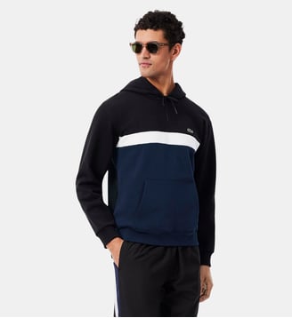 Sweatshirt à capuche color-block molleton - Lacoste - Noir et bleu marine