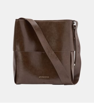 Sac hobo vertical Horizonte à structure tressée - Adolfo Dominguez - Marron