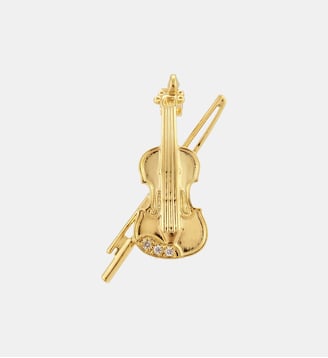 Broche violoncelle doré - Les Néréides - Doré