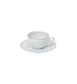 Tasse à Café et Soucoupe Pearl - Costa Nova - White