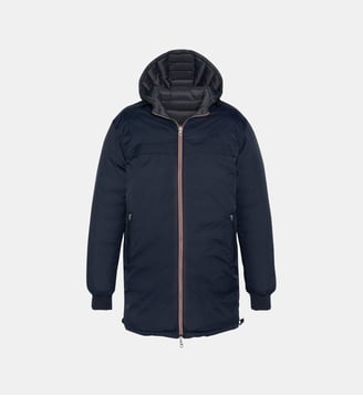 Blouson/doudoune long réversible - Schott - Marine et anthracite