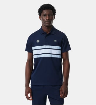 Polo ramasseur Édition Roland-Garros - Lacoste - Bleu marine et bleu clair