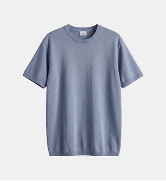 Tee-shirt col rond coton modal - Ikks - Bleu acier
