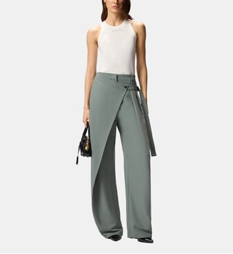 Pantalon portefeuille wide leg - Pinko - Vert