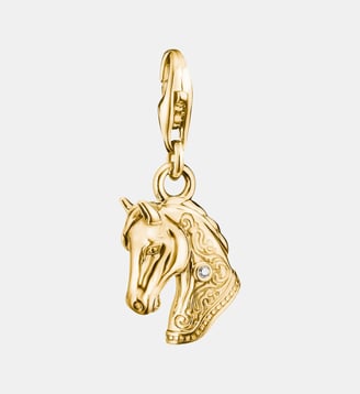 Charm tête de cheval avec zirconia blanc - Thomas Sabo - Or