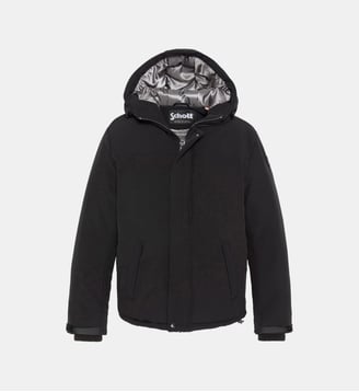 Blouson court technique à capuche - Schott - Noir