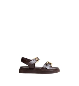 Sandales Waf en cuir - Jonak - Marron foncé