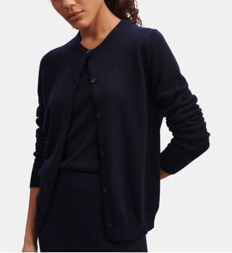 Cardigan droit en cachemire 2 fils Bompard