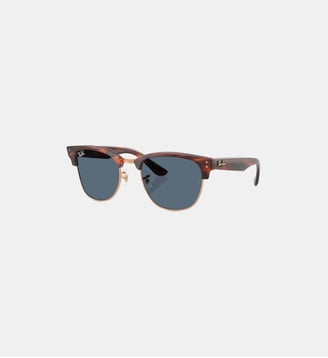 Lunettes de soleil Carré RBR0504S Clubmaster Reverse - Ray Ban - Havana rayé sur or rose