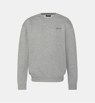 Sweatshirt noir à col rond - Schott - Gris chiné