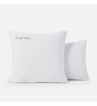 Taie d'oreiller personnalisée gaze de coton - La Redoute Interieurs - Blanc