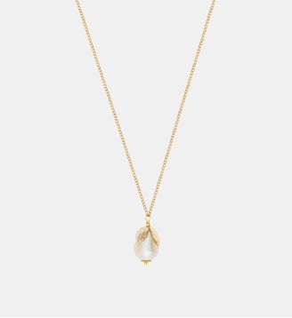 Collier   doré à l'or fin - Lucy - Satellite - Blanc