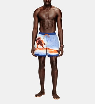 Short de bain avec imprimé planches de surf intégral - Diesel - Bleu