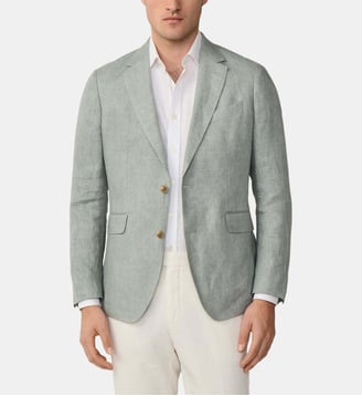 Blazer Délavé Hopsack En Lin - Hackett London - Multicolore