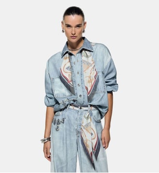 Chemise en denim avec imprimé digitale Liu Jo
