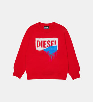Sweat-shirt à col rond avec logo - Diesel Kids - Rouge