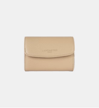 Portefeuille Foulonné PM en cuir - Lancaster - Beige foncé