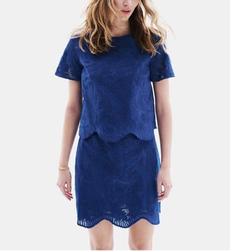 Jupe jcalvie - Motif uni - Coupe droite - Caroll - Bleu roi