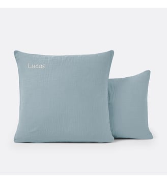 Taie d'oreiller enfant personnalisée - La Redoute Interieurs - Bleu gris