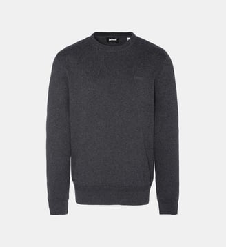 Pull col rond en maille fine - Schott - Anthracite