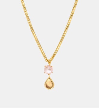 Collier pendentif   doré à l'or fin - Bysance - Satellite - Crystal