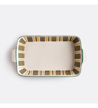 Plat au four en grès émaillé avec motifs - La Redoute Interieurs - Multicolore