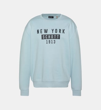 Sweatshirt col rond NEW YORK - Schott - Bleu ciel