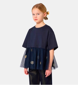 Tee-shirt fantaisie - Kenzo Kids - Bleu mistral