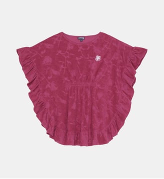 Poncho en éponge Roses - Vilebrequin - Pourpre