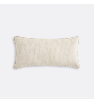 Housse de coussin brodée, en coton et lin AM.PM