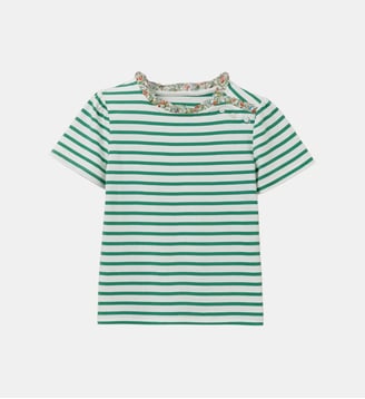 T-shirt marinière  tissu Liberty - Coton biologique - Cyrillus - Liberty nazanin