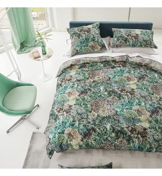 Housse de couette imprimée en satin de coton, MADHYA Designers Guild