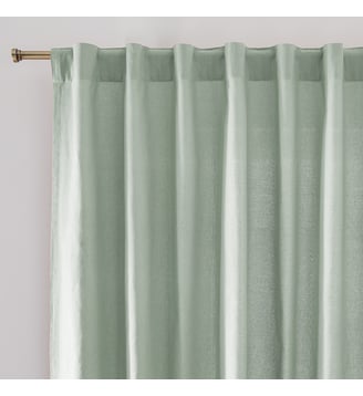 Rideau coton finition pattes cachées - La Redoute Interieurs - Vert sauge