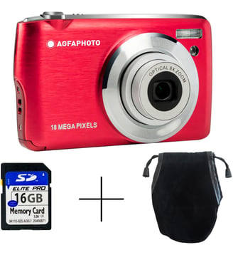 Appareil photo Compact DC8200 Rouge Pack Etui + Carte SD 16GB - Agphaphoto - Standard