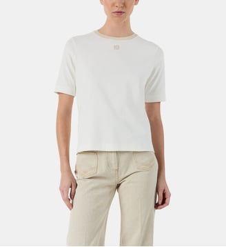 T-shirt en coton et lurex doré - MAVIE - Gerard Darel - Écru
