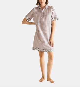 Chemise de nuit courte col classique en satin Laurence Tavernier