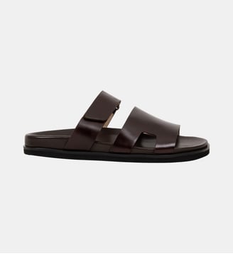 Sandales Plates Barry Cuir - Bobbies - Marron foncé