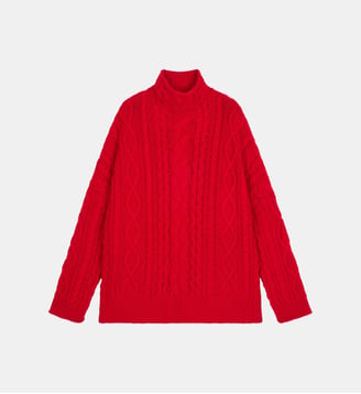 Col montant à torsades - Bompard - Rouge quarante
