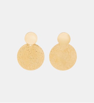 Boucles d'oreilles disque martelé acier inoxydable - Balaboosté - Doré
