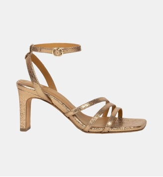 Sandales à Talon Davina Cuir Lamé - Bobbies - Or sépia