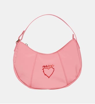 Sac porté épaule Kanga avec logo - Marni - Pink