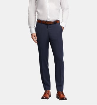 Pantalon de costume en laine regular Per - Digel - Marine