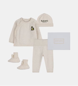 Ensemble pull, pantalon et bonnet - Kenzo Kids - Havane chiné