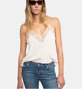Caraco Christy Soie - Zadig&Voltaire - Beige et écru