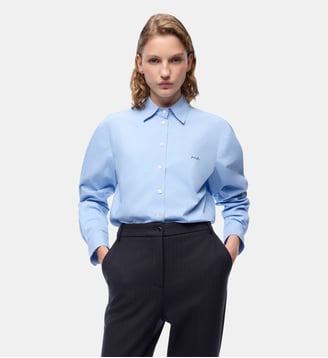 Chemise boxy en popeline - Pinko - Bleu panoramique