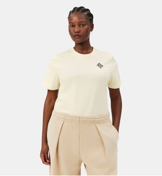 T-shirt badge coton - Lacoste - Beige